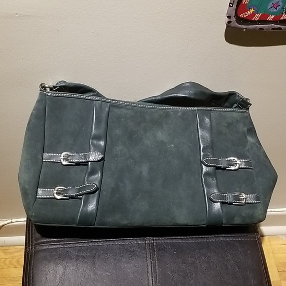 MANOCCHIO Forest Green Suede Purse (8" x 15") - Picture 3 of 11